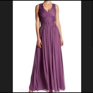 Vera wang dress plum purple chiffon maxi bridesmaid gown 4
